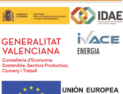 PROYECTO ACOGIDO A LAS AYUDAS DE IDAE E IVACE COFINANCIADO POR LA UNIÓN EUROPEA DENTRO DEL PROGRAMA OPERATIVO FEDER 2014-2020.